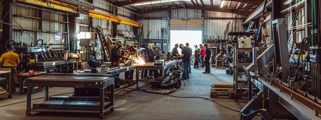 Efficient Ways to Manage Welding Services in Wimberley Texas a bustling welding workshop in wimberley, texas, filled with skilled professionals coordinating over detailed blueprints and meticulously inspecting metal structures under bright industrial lighting.